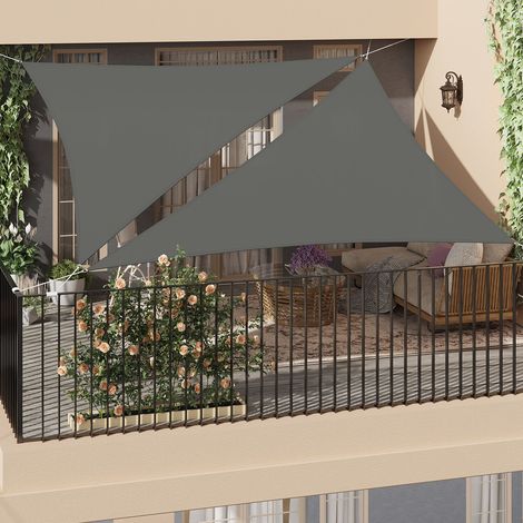 Sonnensegel Sonnenschutz aus PES, 200 g/m² Polyester, 95% UV Schutz, Wasserabweisend, für Terrasse, Garten, Balkon, Camping, 4x5m, Dunkelgrau (1/5)