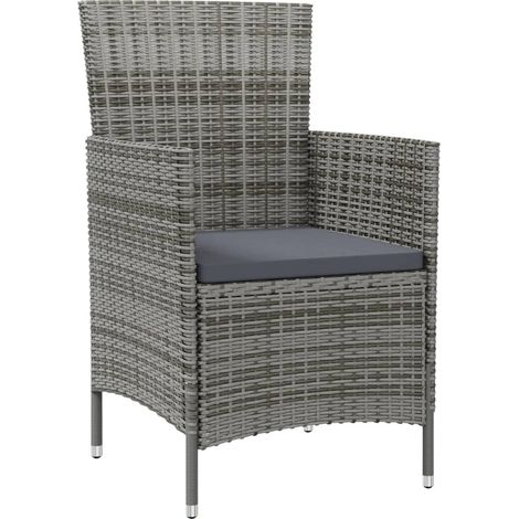 Maison Exclusive - Gartenstühle mit Kissen 4 Stk. Poly Rattan Gra (1/5)