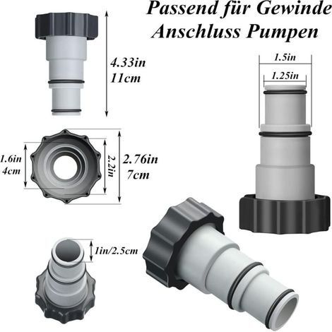 Pooladapter A, Ersatzschlauchadapter für Pumpen der Serie A, mit Innengewinde, Poolschlauchanschluss (1/4)