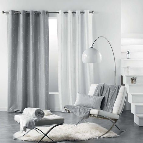 Plaid imprime metallise 125 x 150 cm Domeas blanc (1/3)
