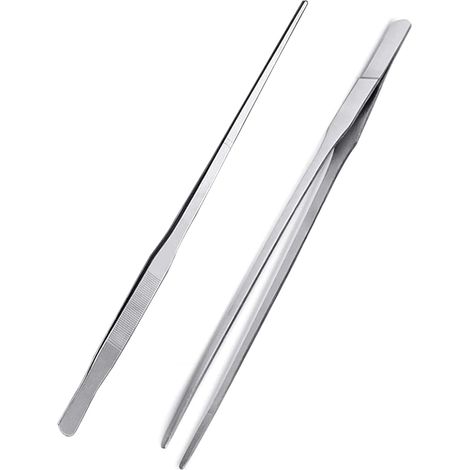 Pince droite pour nourrir les reptiles, pince à épiler droite de 27 cm en acier inoxydable pour aquarium, pince de nettoyage pour nourrir les reptiles. (1/5)