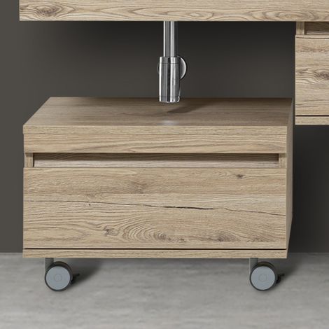 Cassettiera su ruote 58 cm colore rovere (1/5)