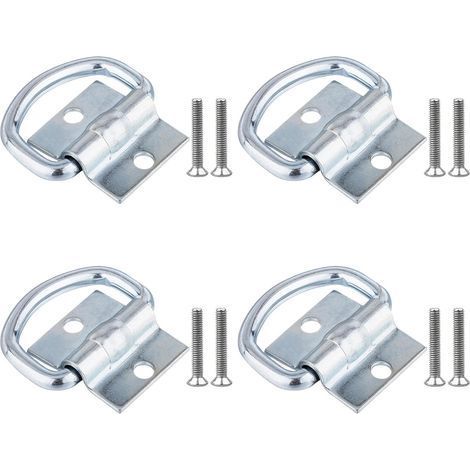 4Pcs Anneaux d'Arrimage, Attache Bache Remorque en D avec Vis pour Bateaux, Camions, Camionnettes et Maisons (1/5)