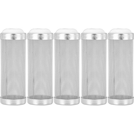 Cesta filtrante de acero inoxidable de 16 mm para acuarios – protección para gambas y alevines – paquete de 5 (1/5)