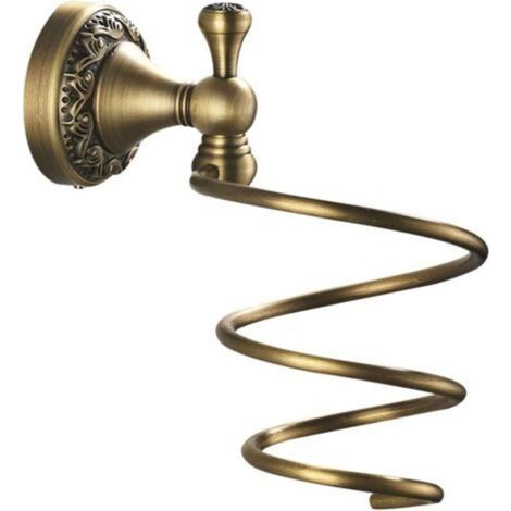 CSPARCV Retro-Haartrocknerhalterung – Bronze-Finish – Haartrocknerhalterung – Messing – Retro – Massives Kupfer – Mit Aussparung – Wandmontage – Langlebig – Badezimmeraccessoire (1/3)