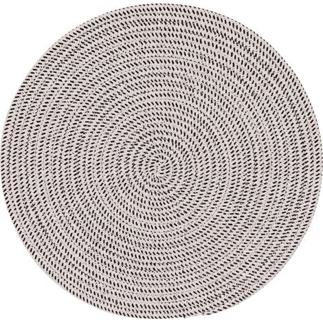 Tovaglietta Colazione in Cotone e Poliestere Intrecciata Nero Bianco 38 cm