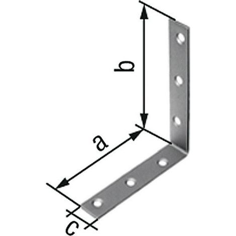 Ángulo del sillón L.100 x 100 mm Ancho 19 mm S.2 mm Agujero VA D.5.3 mm GAH (Por 25)