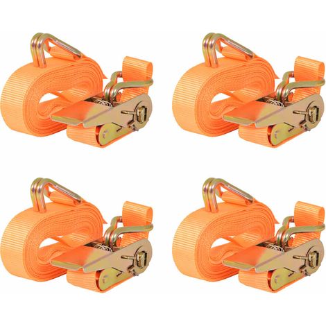 vidaXL Cinghie d'Ancoraggio 4 pz a Cricchetto 0,4 T 6mx25mm