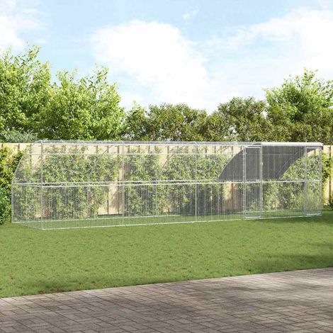 Vidaxl – Cage à poules 4 pcs argenté 800 x 200 x 200 cm – Acier et polyéthylène – Résistante aux intempéries – Design moderne et fonctionnel