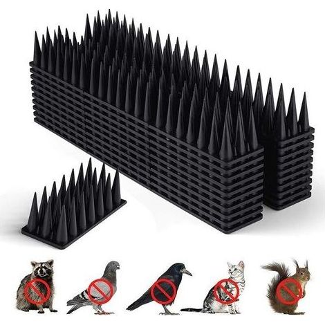 DBBEGK Pic Anti Pigeon, 4.8 Mètres Anti Pigeon Balcon Plastique, Repulsif Pigeon Pic Anti Chat, Pic Anti Oiseaux pour Effrayer Pigeons, Corbeaux, Moineaux, Chats, Protection du Jardin (12 Pièces Noir) (1/5)