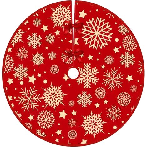 Tree Skirt - Farmhouse Style Christmas Tree Skirt for Indoor Outdoor Decoration - Fits All Tree Sizes - 140 cm Diameter - Polyester Fabric - 1 Piece (1/5)
