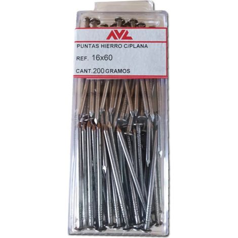 Puntas de hierro AVL con plana 60x16mm 200 g blister burbuja 81-E