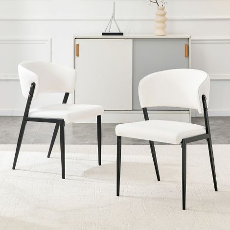 Juego de 2 sillas de comedor modernas con estructura metálica, asiento y respaldo tapizados – Resistentes (1/5)