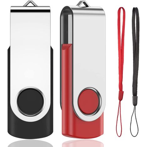 Clé USB 2GB Lot de 2, Rotation USB 2.0, 2 Couleurs (1/5)