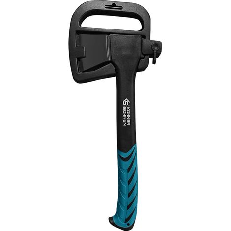 Hacha KS CA640, hoja de acero templado, mango ergonómico de fibra de vidrio recubierto de teflón (PTFE), ángulo de la hoja 30°, longitud del mango 355 mm, peso 640 g (1/4)