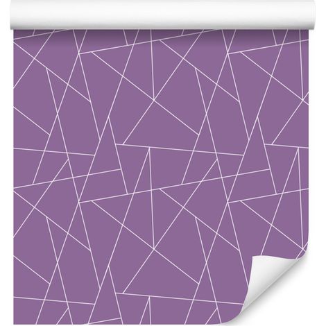 Carta da parati con motivo geometrico viola, forme delicate 50x1000 cm (1/5)