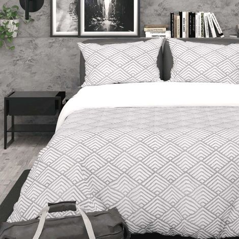 Housse de couette 3D en microfibre 260x240 cm LAYA grise, par Soleil d'Ocre[NX] (1/2)
