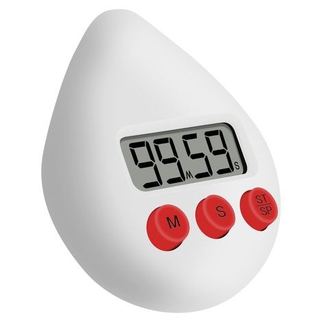 Minuteur de cuisine, minuteur de douche numérique étanche, 5 couleurs, en forme de goutte d'eau, à économie d'énergie, avec ventouse pour la cuisine, la douche, la salle de bain, la salle de sport ou (1/5)