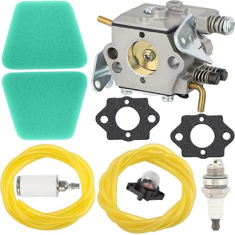 Carburateur pour tronçonneuse Poulan 2050 2150 2375 Wild Thing 2375LE WT-891-1 avec joint, bouchon, durite d'essence, filtre à air et kit de filtre à essence (1/4)