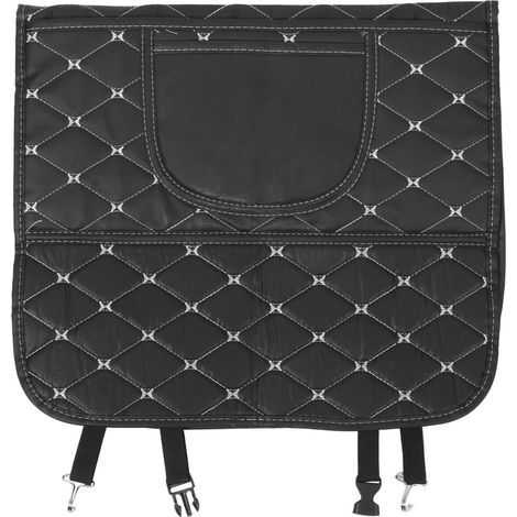 Protecteur Siège Auto Cuir Noir Avec Poche De Rangement