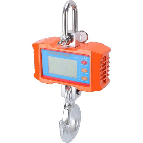 Balance suspendue numérique 1000kg/2200lbs avec écran LCD rétroéclairé, robuste, conversion d'unités, crochet en alliage d'aluminium pour industrie, agriculture, usine 1000KG (1/5)