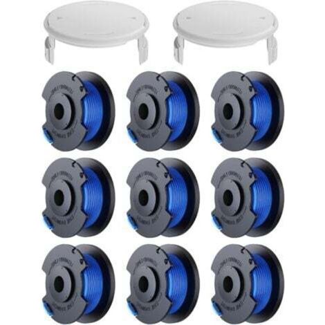 10 Pack Replacement Trimmer Line Spools for Ryobi One+ AC14RL3A 18v 24v 40v Trimmers, Spool Diameter 1.6mm, Length 30.17m (10 Trimmer Line Spools, 2 Covers) (1/4)