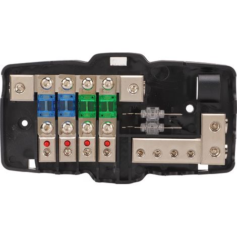 Porte-fusible audio de voiture ANL, porte-fusible stéréo avec 2 entrées et 4 sorties, doté d'un affichage LED, convient aux voitures, SUV, bus, camping-cars, yachts et bateaux. (1/5)
