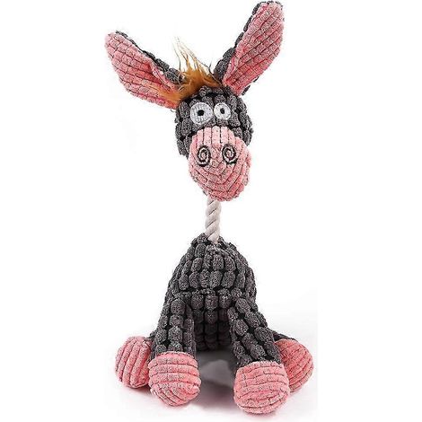 Âne indestructible et robuste, jouet couineur pour chien, idéal pour les mâcheurs agressifs. Peluche pour chien.
