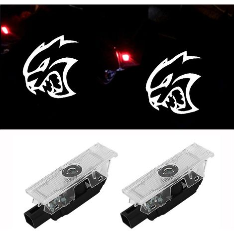 Auto Türschild Licht für Für Dodge Challenger Projektion Licht führte willkommen Licht,2 stück (1/4)