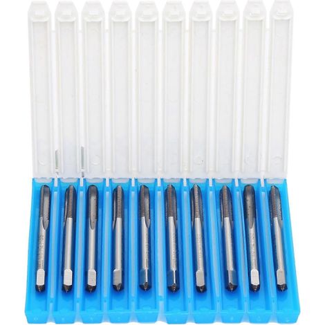 Lot de 10 tarauds machine M5x0,8 H2 HSS à goujure droite, outils à main et quincaillerie