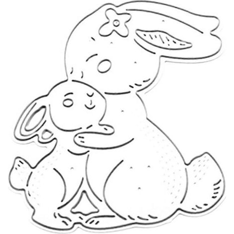 Moule de découpe lapin compatible avec le scrapbooking, la création de cartes, les gabarits de découpe et de gaufrage lapin, les modèles de cartes en papier pour albums photo DIY. (1/5)