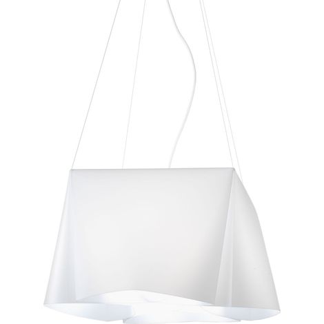 Aufhängung 3 Lichter Weiß aus verchromtem Metall Cm. 59 x 31 Std (1/2)