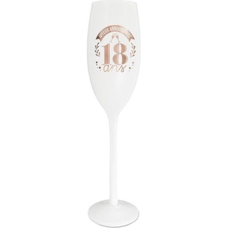 Flûte - STC - Anniversaire 18 ans - Verre coloré - Reflets cuivrés - Compatible lave-vaisselle (1/4)