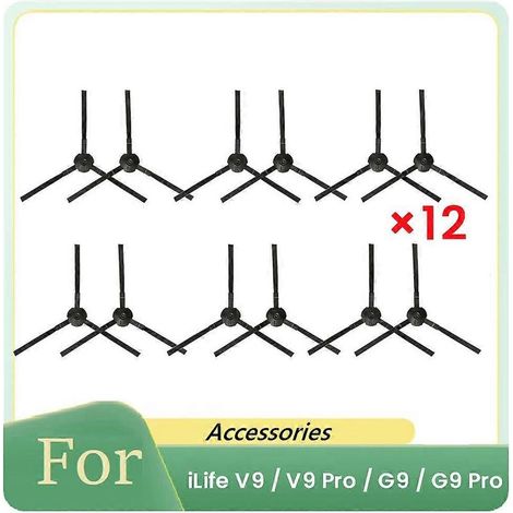 Lot de 12 brosses latérales de rechange pour aspirateur robot iLife V9 / V9 Pro / G9 / G9 Pro (1/5)