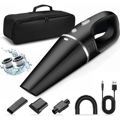 Aspirateur à Main sans Fil, 120 W Aspirateur Voiture Puissant Silencieux , USB Rechargeable, Batterie 2×2000mAh (1/4)