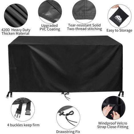 Large Waterproof Garden Patio Furniture Cover for Home Rattan Table Cube (1/4)
