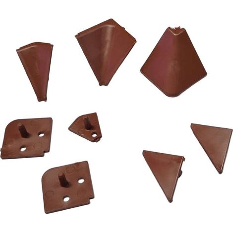 Kit terminali tappi e angolari per alzatina accessori top cucina vari colori colore: grigio chiaro triangolare