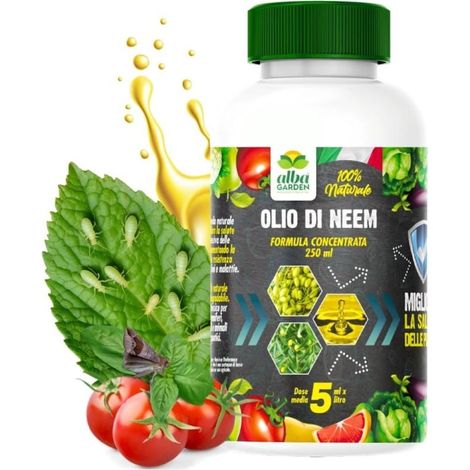 Olio Di Neem per Piante Concentrato Puro Repellente Contro Insetti Funghi Acari Afidi x 250 ml (1/5)
