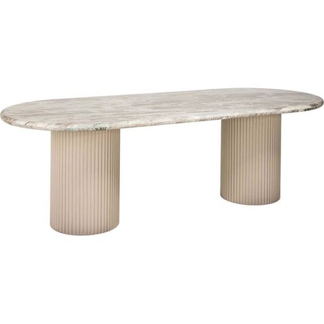 Table à manger élégante en marbre Toronto - Beige marbré élégant