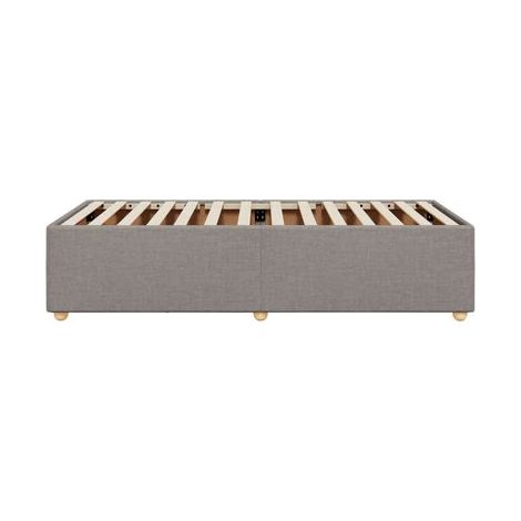 Cadre de lit taupe (sans matelas), 80 × 200 cm, tissu, tissu doux et respirant, meuble de chambre, design contemporain, montage facile (1/5)