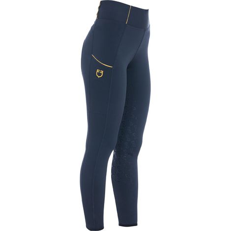Leggins equitazione da donna slim fit a vita alta full grip elasticizzati e leggeri: XS, Blu