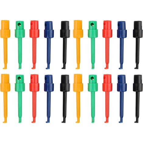20 pièces crochets de test grandes pinces saisines sondes pour test électronique accessoires multimètre (1/5)