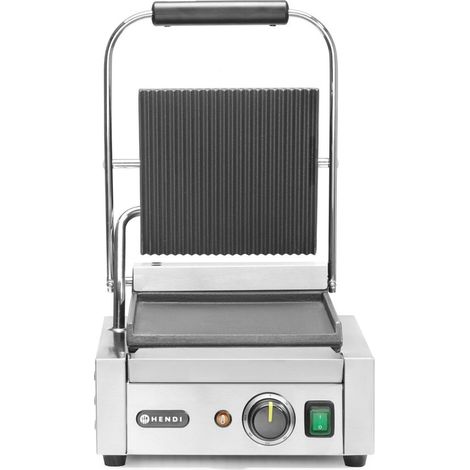 Kontaktgrill, gerillte Oberseite, glatter Boden, 1800 W - Hendi 263600 (1/5)