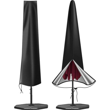 Bâche de protection solaire - Bâche de protection solaire imperméable et durable pour jardin - Bâche de protection solaire à côtés droits avec fermeture éclair, protégeant des UV, adaptée aux parasols (1/4)