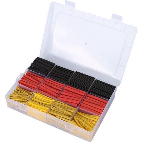 Lot de 800 gaines thermorétractables rouge jaune noir, manchons isolants de protection pour fils et câbles électriques, kit assorti (1/5)
