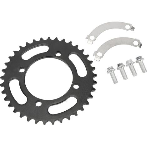 Pignon de chaîne arrière 420 76mm 37 dents acier haute teneur en carbone pour moto cross pit 50 à 190cc (1/5)