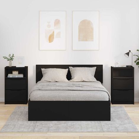 Nachttische 2 pcs Schwarz 40 x 30 x 467 cm Holzwerkstoff
