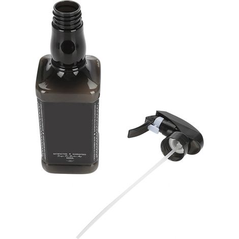 Flacon pulvérisateur 500ml noir pour coiffure, spray d'eau professionnel salon & barbier, bouteille plastique réutilisable pour cheveux, outil de soins capillaires (1/5)