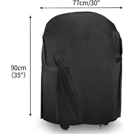 Housse ronde pour barbecue, compatible avec la plupart des barbecues, 77 x 90 cm, noire (1/5)