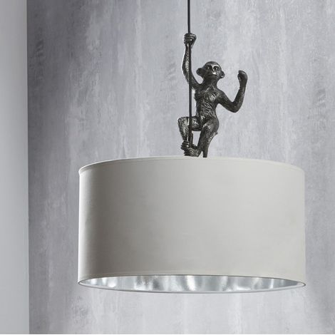 Lampara Techo Resina Mono Plata 45D Cms. 45Dx62 Cms (1/4)